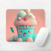 Tapis De Souris Kawaii crème glacée mousepad (Avec souris)