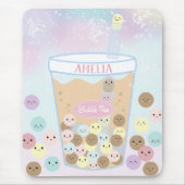 Tapis De Souris Kawaii Cute Bubble Pearl Lait Thé Tapioca Boba (Devant)
