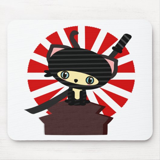 Tapis De Souris kawaii de chat de ninja (Devant)