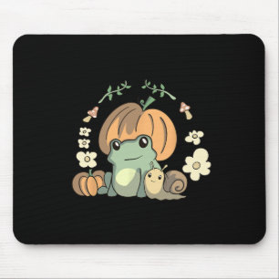 Tapis De Souris Kawaii Fall Cottagecore Grenouille esthétique avec