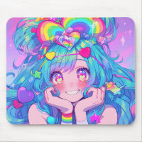Kawaii Fun Rainbow Anime Girl