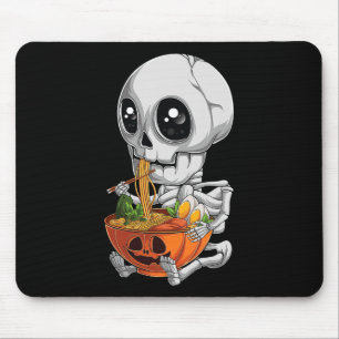 Tapis De Souris Kawaii japonais Anime Skeleton Halloween Ramen Foo