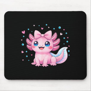 Tapis De Souris Kawaii Mignon Axolotl Coquette Nœud Femmes Filles
