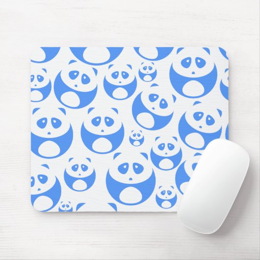 Tapis De Souris Kawaii Panda bébé bleu et blanc modèle (Avec souris)