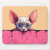 Tapis De Souris Kawaii Peeking Cute Sphynx Cat (Devant)