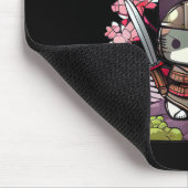 Tapis De Souris Kawaii Samurai Kitten avec fleurs de cerisier japo (Coin)