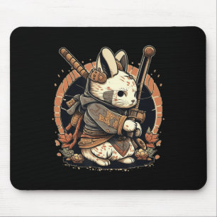 Tapis De Souris Kawaii Style japonais Samurai Bunny Anime