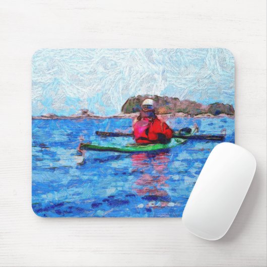 Tapis De Souris Kayak en Alaska Barenoff Islands Peinture (Avec souris)