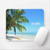 Tapis De Souris Kayak jaune sur un mousepad blanc de plage de (Avec souris)