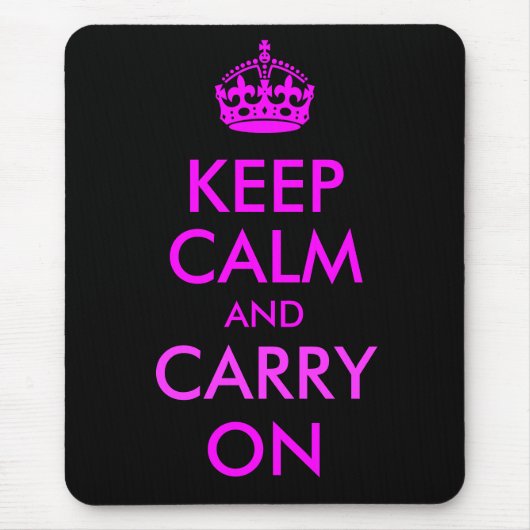 Tapis de souris Keep Calm and Carry On (Devant)