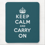 Tapis De Souris keep calm and carry on original<br><div class="desc">Le vert et le blanc restent calmes et continuent. Pour changer de taille a votre goût. Ce dessin fait référence à la célèbre affiche apparue pendant la Seconde Guerre mondiale.</div>