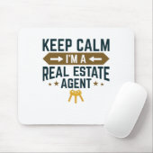 Tapis De Souris Keep Calm I'm a Real Estate Agent (Avec souris)