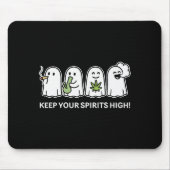 Tapis De Souris Keep Your Srits High Ghost Smoking Weed Halloween  (Devant)
