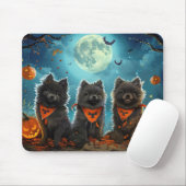 Tapis De Souris Keeshond Halloween Éffrayant (Avec souris)