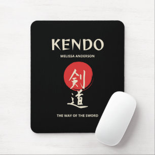 Tapis De Souris Kendo Vintage Rouge Noir