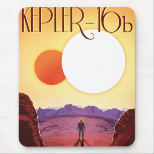 Tapis De Souris Kepler-16b : Coucher de soleil solaire binaire Bea