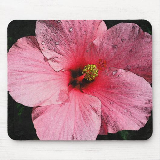 Tapis De Souris Ketmie rose Mousepad (Devant)