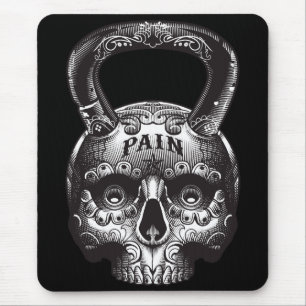 Tapis De Souris Kettlebell Skull - Gym entraînement Motivational