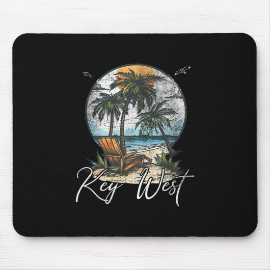 Tapis De Souris Key West Floride Fl Palmiers  (Devant)