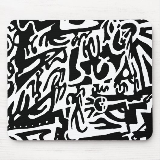 Tapis De Souris "Keys", B&W numérique abstrait (Devant)