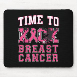 Tapis De Souris Kick Breast Cancer Awareness Soccer rose Ruban Bo