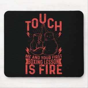 Tapis De Souris Kickboxeur Kickboxing Boxeur Boxe Design Vintage _
