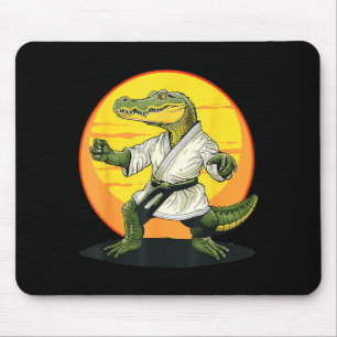 Tapis De Souris Kickboxing Crocodile Taekwondo Karaté MMA Drôle