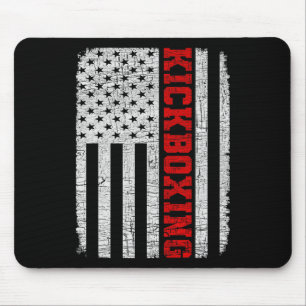 Tapis De Souris Kickboxing Drapeau Américain 4 Juillet Patriotique
