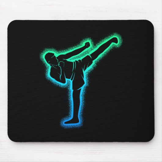 Tapis De Souris Kickboxing Kickboxer Karate Taekwondo Kids Boys Me (Devant)