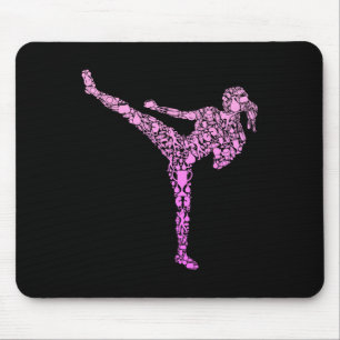 Tapis De Souris Kickboxing Kickboxeur Karaté Filles Enfants Femmes