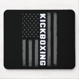 Tapis De Souris Kickboxing Usa Drapeau Américain Cadeau Arts Marti