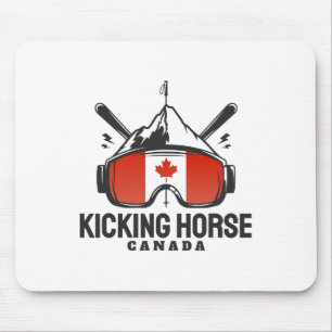 Tapis De Souris Kicking Horse Canada Ski Ski rétro 