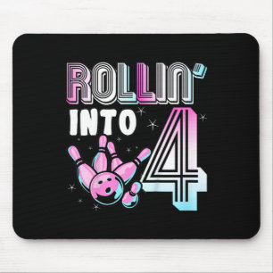Tapis De Souris Kids Bowler Rollin’ Into 4 Bowling 4th Birthday Ki