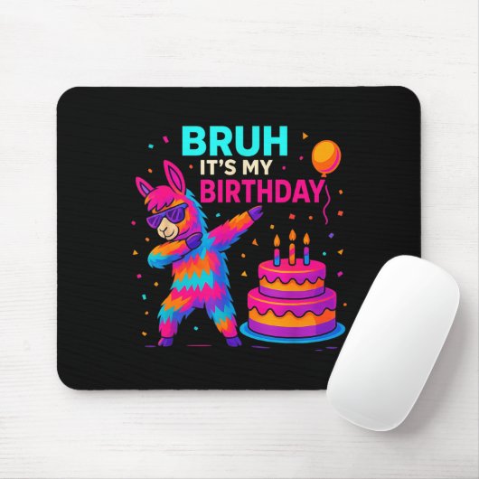 Tapis De Souris Kids Dabbing Llama Birthday Funny Bday Party Tee (Avec souris)