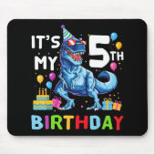 Tapis De Souris Kids Rawr I'm 5 Anniversaire Party T Rex Dinosaur (Devant)