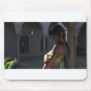 Tapis De Souris Kim Sue séduisante regarde par-dessus son épaule