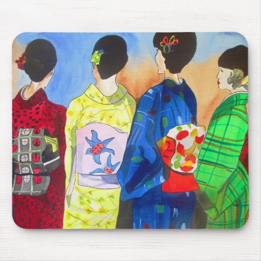 Tapis De Souris Kimono de printemps art japonais Geisha (Devant)