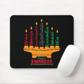 Tapis De Souris Kinara Sept Bougies Principes De Kwanzaa Happy K (Avec souris)