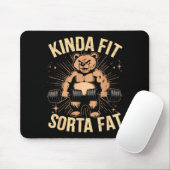 Tapis De Souris Kinda Fit Sorta Fat - Funny Gym Bear Weightlifting (Avec souris)