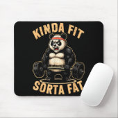 Tapis De Souris Kinda Fit Sorta Fat - Funny Gym Panda Weightliftin (Avec souris)