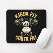 Tapis De Souris Kinda Fit Sorta Fat - Funny Gym Panda Weightliftin (Avec souris)