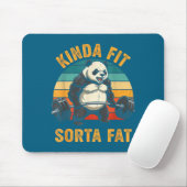 Tapis De Souris Kinda Fit Sorta Fat Funny Gym Panda Weightlifting  (Avec souris)