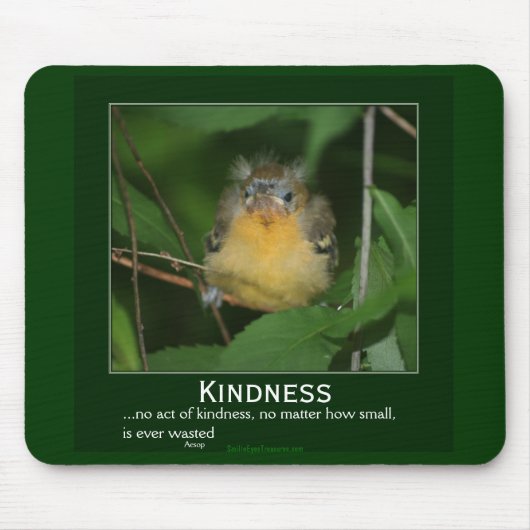 Tapis De Souris Kindness Baby Oriole Motivational Mousepad (Devant)