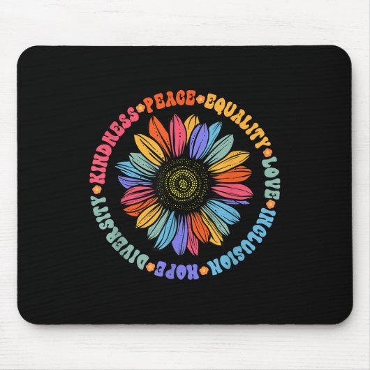 Tapis De Souris Kindness Peace Equality Love Hope Diversity Human (Devant)