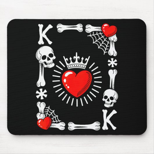 Tapis De Souris King Of Hearts Card Costume Funny Halloween King O (Devant)