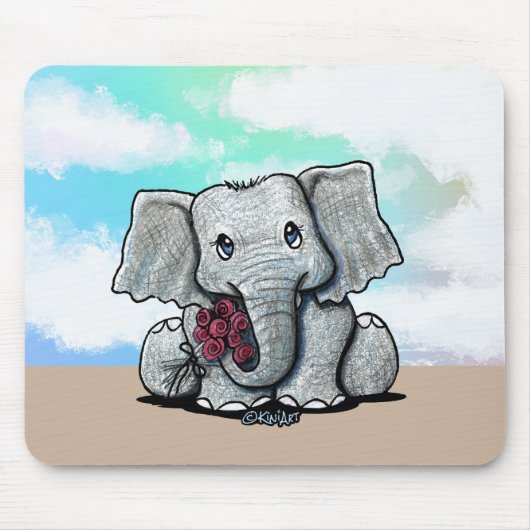 Tapis De Souris KiniArt Eléphant bébé Mousepad (Devant)