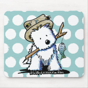 Tapis De Souris KiniArt Pêche Westie Mousepad