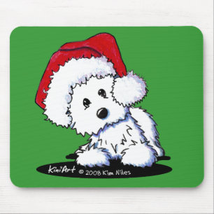 Tapis De Souris KiniArt Père Noël Westie Dog Dons