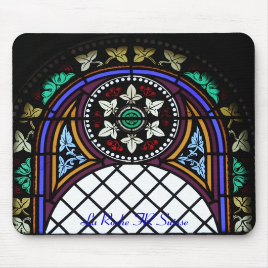 Tapis De Souris Kirchenfenster La Roche FR Suisse Mousepad (Devant)