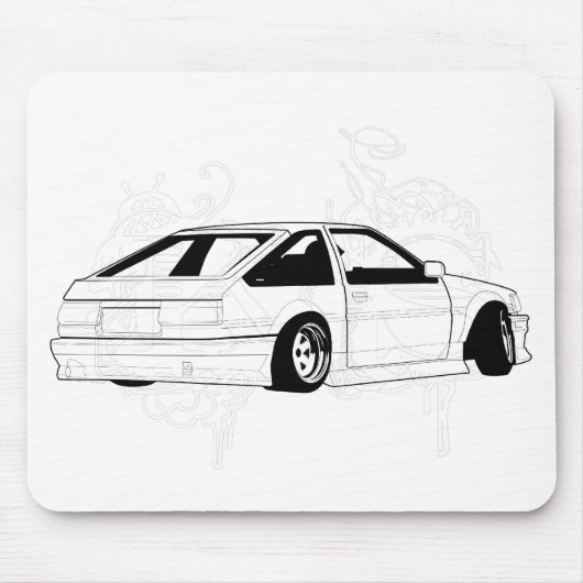 Tapis De Souris KIS blanc Levin AE86 (Devant)